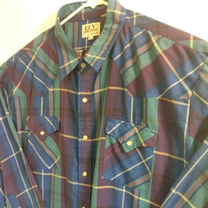 Ely Cattleman Mens 2XL Pearl Snaps Western Shirt